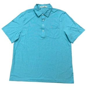 Criquet Polo Shirt Mens Size 2XL Short Sleeve Performance Stretch Pocket Teal - Picture 1 of 5