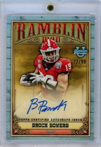 2023 Bowman U Chrome Ramblin Man Gold Brock Bowers On Card Autograph /99 Georgia - Picture 1 of 2