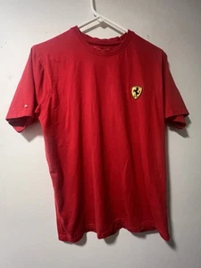 Scuderia Ferrari T-shirt Red Medium Embroidered Italy Flag Logo - Picture 1 of 13