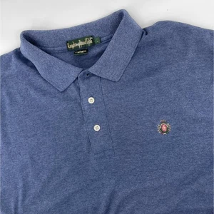 Knights of Round Table Mens Blue Polo Shirt Large Short Sleeve Logo Casual - Picture 1 of 8