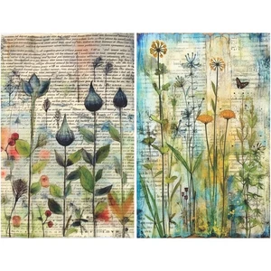 Watercolor Botanical #3 | A4 Mulberry Rice Paper | Paper for Decoupage - Picture 1 of 3