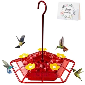 25 Feeder Ports Hummingbird Feeder for Outdoors Hanging 10 OZ Plastic Humming... - Picture 1 of 8