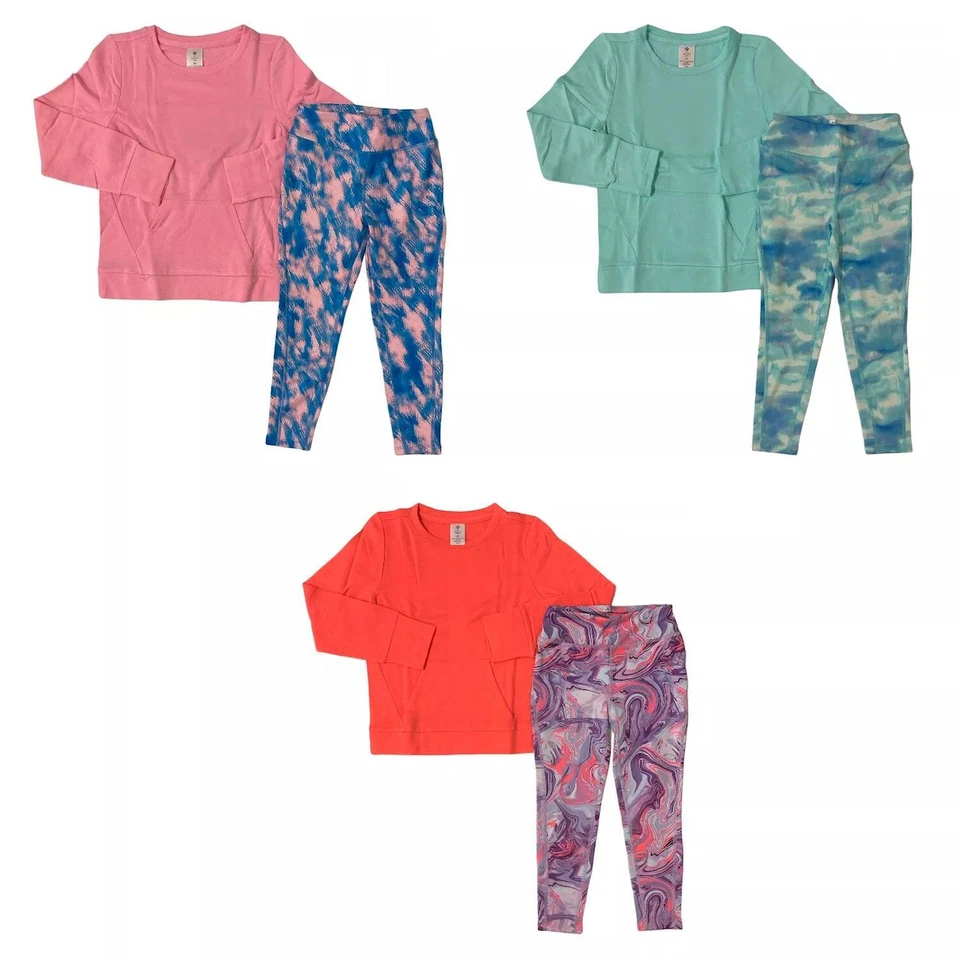 Conjunto activo de 2 piezas de top y leggings Member's Mark para niñas calce relajado Foto 1 de 1