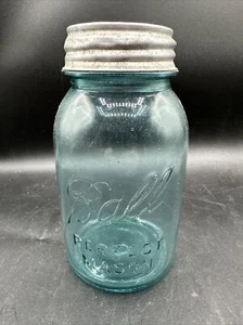 1923 1933 #0 Quart Size Ball Mason Jar With Zinc Presto Cap - Picture 1 of 8