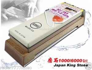 Japanese King Whetstone Waterstone 1000/6000 Grit Kitchen Sharpener Flatware - Picture 1 of 4
