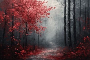 Autumn Woodland Forest Canvas Picture Print Wall Art - Picture 1 of 3