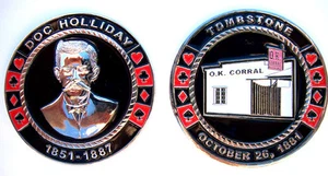 Doc Holliday OK O.K. Corral Heavy Poker Card Guard Hand Protector Metal Coin NEW - Picture 1 of 1