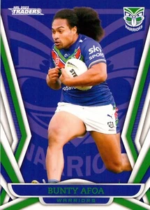 2023 NEW ZEALAND WARRIORS NRL Card BUNTY AFOA Traders - Foto 1 di 3