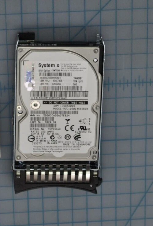 IBM 146 GB 10K RPM SAS 2.5-ICH SFF Slim Hot-Swap HDD Grade A 43W7538 - Image 1 of 2