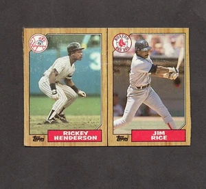 1987 Topps Wax Box Card Uncut Henderson Rice - Picture 1 of 2
