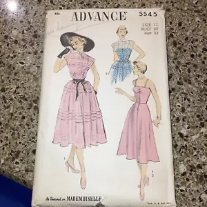 Advance 1950’s Dress Pattern Uncut Size 12 Bust 30 Hip 33 - Picture 1 of 3