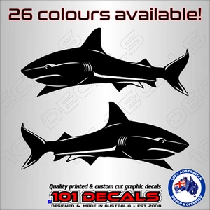 20cm SHARK marine vinyl decal sticker set for boat, tinny, caravan, camper, car - Picture 1 of 16