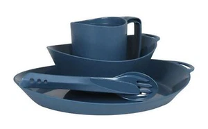 Lifeventure Ellipse 4 Piece Camping Tableware Set - BPA Free Navy - Picture 1 of 5