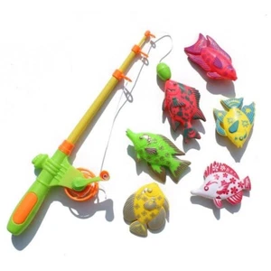 Water game fishing set toys kids magnetic fishing game Fishing Rods Cute Fish - Picture 1 of 7