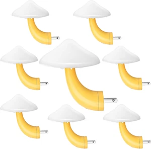 8 Pack Mushroom Night Light Plug in 7 Color Changing LED Mushroom Nightlight Lam - Picture 1 of 7