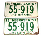 USA License Antique Original Vintage Plate 2 Pair Set 1957 57 Nebraska 55-919