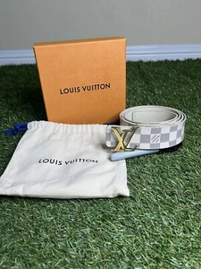 Louis Vuitton Initiales Damier Azur Belt Size 95Wmns/38mens (Pre-owned) - Picture 1 of 4