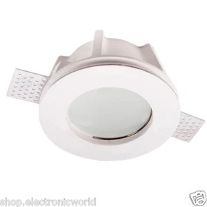 FARETTO ROTONDO IN GESSO CON VETRINO PORTA FARETTO A SCOMPARSA CON VETRO - Foto 1 di 1