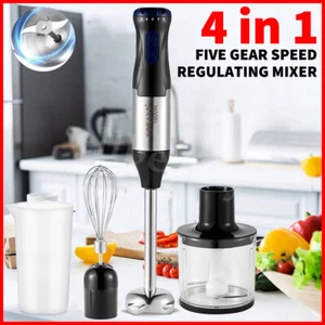 Hand Blender Electric 1000W Immersion Silent 4-in-1 Stick Mixer, Food Whisk New - Picture 1 of 15
