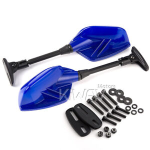 moto rétroviseurs adjustable FIN style bleu + noir base pour sportbike ε