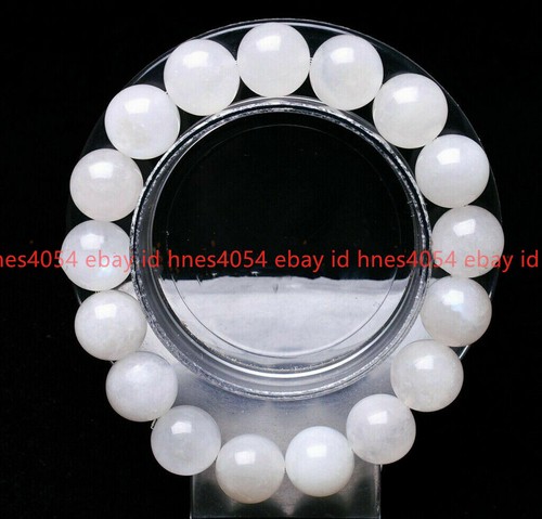 VALENTINO Bracciale Elastico 6 8 10 12 14mm Giada Bianca Pietra Preziosa Rotonda 7 5"