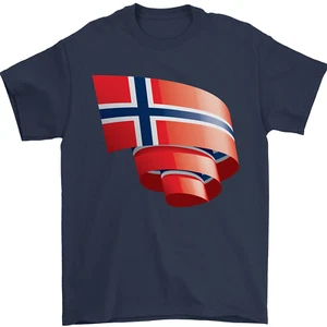 Curled Norway Flag Norwegian Day Football Mens T-Shirt 100% Cotton - Picture 1 of 106