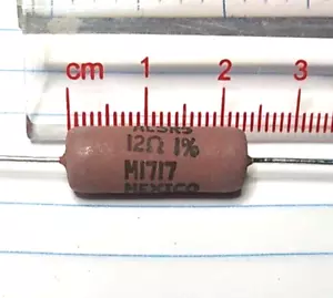 1 pieza, 12 ohmios, 5W ±1%, resistencia de potencia axial. Resistente a la humedad, alambre - Imagen 1 de 1