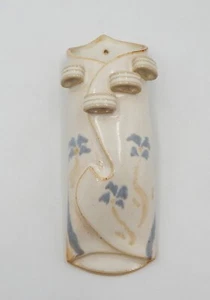 Bay Pottery Virginia Floral Wall Pocket Vase Studio Art Cream Blue 9 Inch - Picture 1 of 10