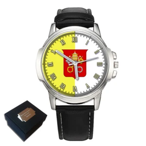 RELOJ PULSERA CIUDAD DEL VATICANO ROMANO CATÓLICO PAPA CABALLEROS HOMBRE REGALO CUMPLEAÑOS GRABADO - Imagen 1 de 11