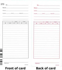 100 ES1010 TIME CARDS FOR ACROPRINT ES1000 CALCULATING TIME CLOCK (09-9111-000) - Picture 1 of 1