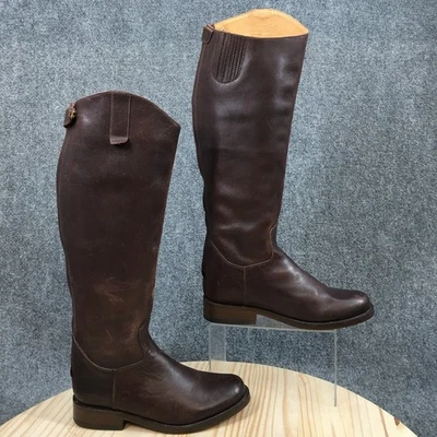 Steve Madden Riding Boots Womens 6M Brown Giddyap Round Toe Pull On Leather - Image 1 of 4
