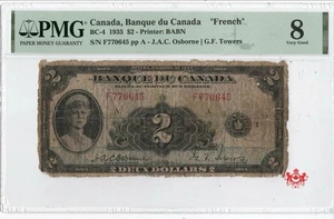 1935 Bank Of Canada $2 French F770645 - PMG VG8 - Discoloration B.V $350 - Picture 1 of 2