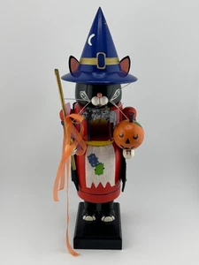 Vintage Erzgebirge Halloween Cat Witch Nutcracker Germany READ - Picture 1 of 21