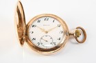 C67M08- Zenith Gold 585 14kt Taschenuhr mit kleiner Sekunde und Gravur