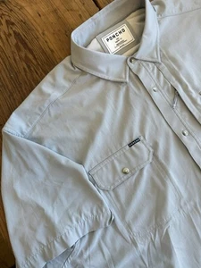 Poncho Camisa Abotonada Para Hombres XXL Gris Bolsillos Magnéticos Ajuste Regular Ventilado Usado en Excelente Condición - Imagen 1 de 8