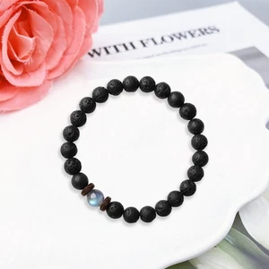 Volcanic Stone Bracelet, Men's Beaded Bracelet, Father's Day Gift, Birthday _dy - Picture 1 of 9