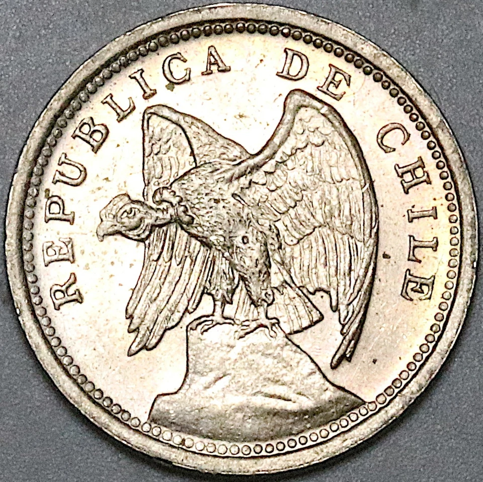 1940 Chile 10 Centavos Condor Bird Santiago Mint Gem BU Coin (25090705R) - Image 1 of 2