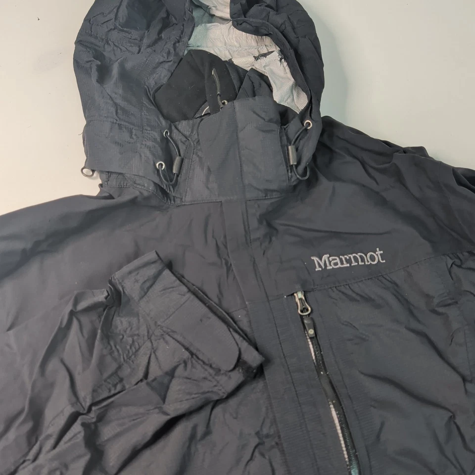 Membrain Marmot Mens Small Black Jacket Rain Ski Detachable Hood - Image 1 of 4
