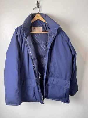 骆驼羽绒尼龙海军蓝远足鹅毛绝缘拉链外套男式 XL — 第 1/4 张图片