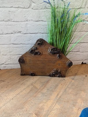 Vintage handgeschnitzter indischer Holzdruckblock großer Stoff - Bild 1 von 4