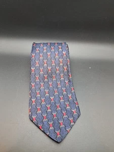 Paco Rabanne Silk Tie Wide Classic Length Geometric Blue Red Pattern  Italy VTG - Picture 1 of 5