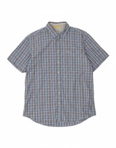 CAMEL ACTIVE Mens Regular Fit Short Sleeve Shirt Large Blue Check Cotton AN08 - Picture 1 of 5