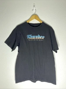 Large Black Graphic Print Multi Colored Y2K 2000s Skater Thunder Trucks T Shirt - Picture 1 of 6