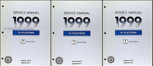 1999 Pontiac Grand Prix Tienda Manual 3 Vol Juego Se Gt Gtp Reparación Servicio - Imagen 1 de 2