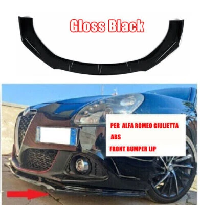 PER ALFA ROMEO GIULIETTA PARAURTI ANTERIORE LABBRO VALANCE SPOILER SPLITTER NERO LUCIDO - Immagine 1 di 4