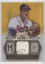 2013 Topps Tribute Retired Remnants Relic Gold /15 Warren Spahn #RR-WSP HOF