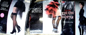 Tie On Bustle Red And Black Costume Accessory Skirt - Picture 1 of 4
