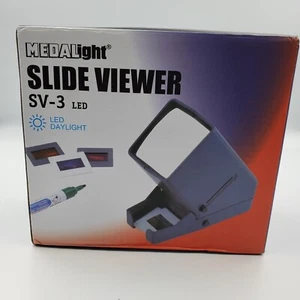 MEDALIGHT SLIDE VIEWER SV-3 LED DAYLIGHT 3X MAGNIFICATION LED DESKTOP GLASS LENS - Picture 1 of 8