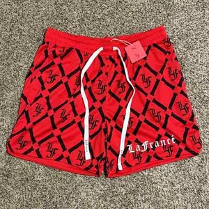 Puma Hoops x LaFrance LaMelo Ball Mesh All-Over Print Red Black Shorts Men’s M - Picture 1 of 10