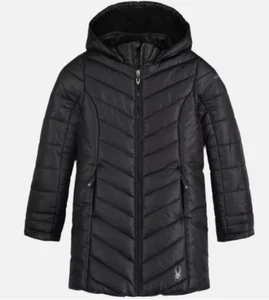 NWT Big Girls Spyder Boundless Long Puffer Coat Size: M 8-10 Color: Black - Picture 1 of 4